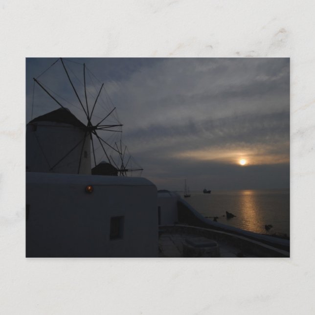 Mykonos windmills postcard (Front)