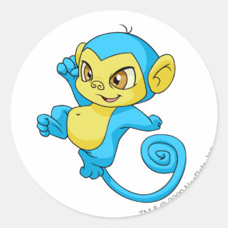 Mynci Blue Classic Round Sticker