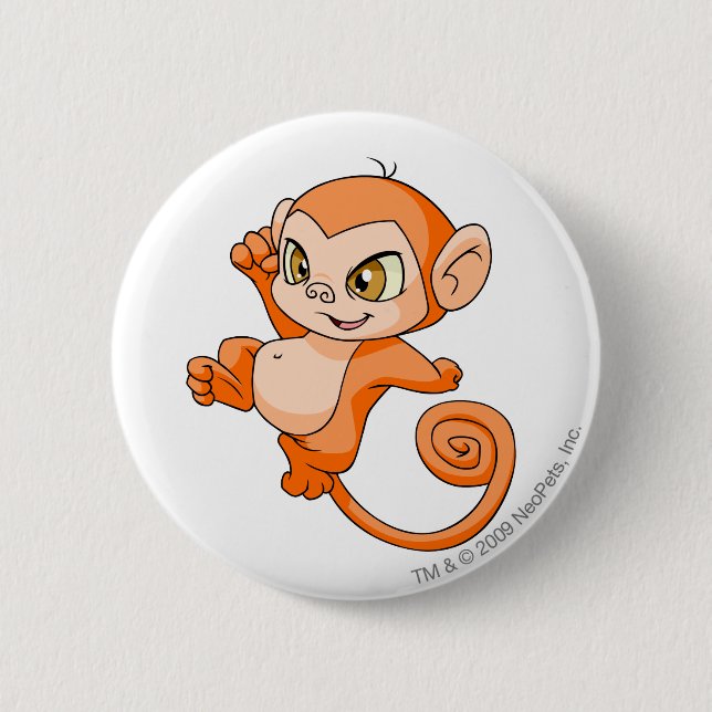 Mynci Orange 6 Cm Round Badge (Front)