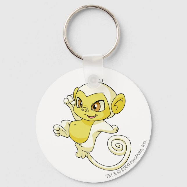 Mynci White Key Ring (Front)