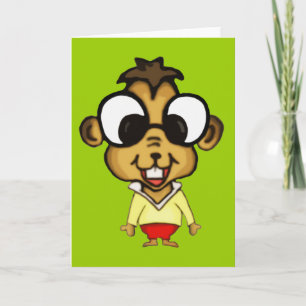 Myopic Chipmunk Greeting Card