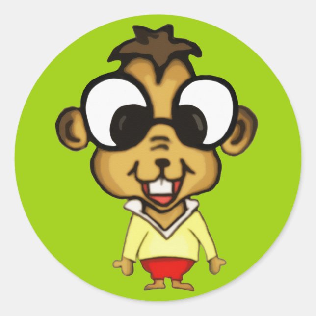 Myopic Chipmunk Stickers (Front)
