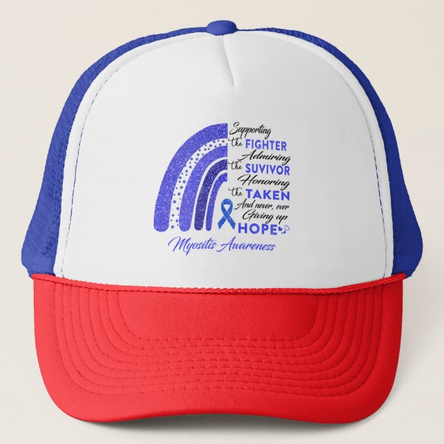 Myositis Warrior Supporting Fighter Trucker Hat (Front)