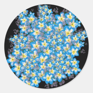 MYOSOTIS forget-me-nots art Classic Round Sticker