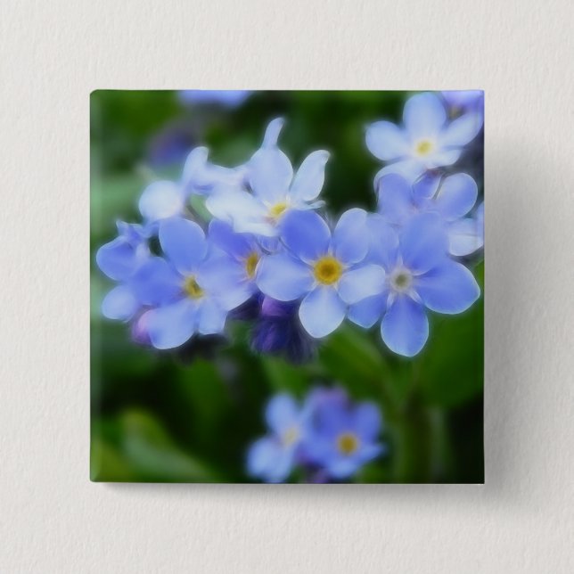 Myosotis sylvatica - Forget Me Nots 15 Cm Square Badge (Front)