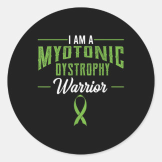 Myotonic Dystrophy Warrior Dm Awareness Ribbon Classic Round Sticker