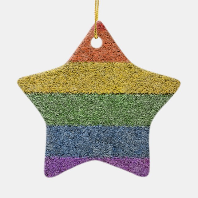 MyPride365 - "Rainbow Brick" Star Ornament (Front)