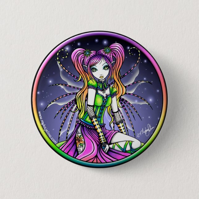 Myra Celestial Rainbow Fairy Button (Front)