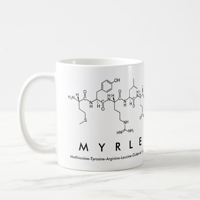 Myrle peptide name mug (Left)