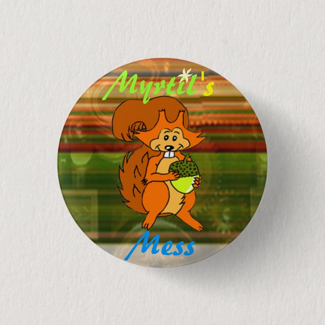 Myrtil's Mess Squirrel Logo 3 Cm Round Badge (Front)