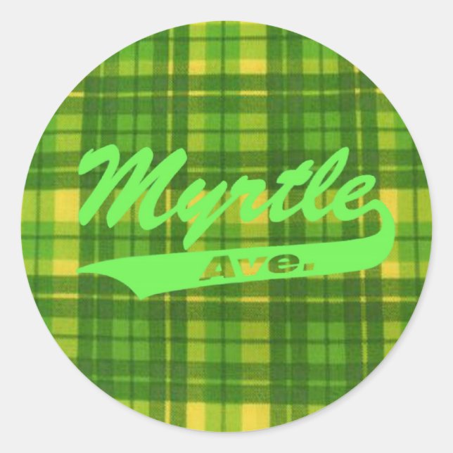 MYRTLE AVE PLAID STICKER (Front)