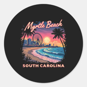 Myrtle Beach 2025 Family Vacation Holiday Summer M Classic Round Sticker