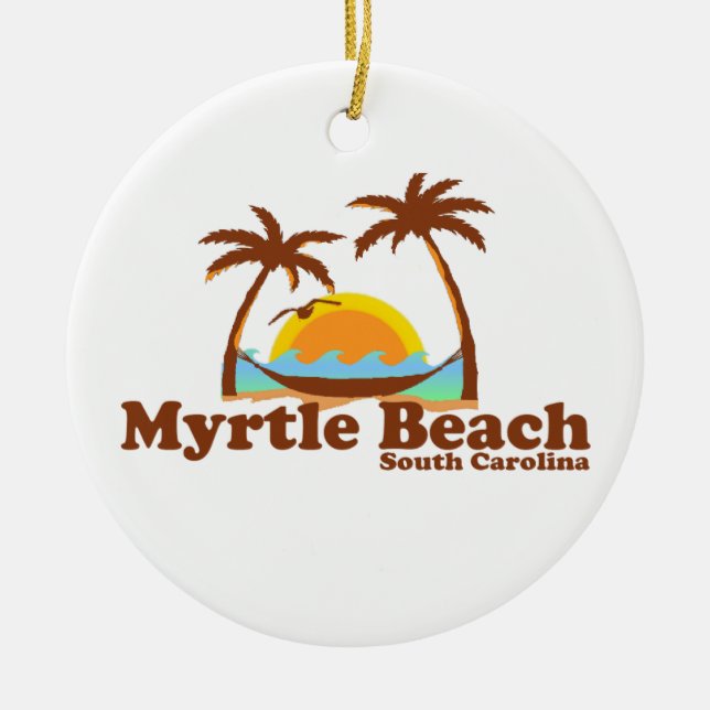 Myrtle Beach. Ceramic Tree Decoration (Front)
