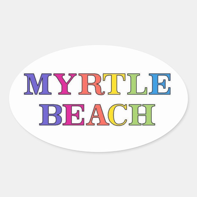 Myrtle Beach Colours Oval Sticker (Front)