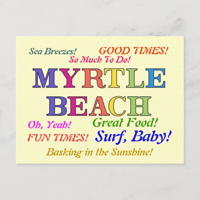 Myrtle Beach Colours Postcard (Front)