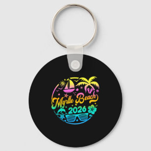Myrtle Beach Family Vacation Beach Design Key Ring