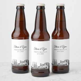 Myrtle Beach Landmarks Personalised Beer Label