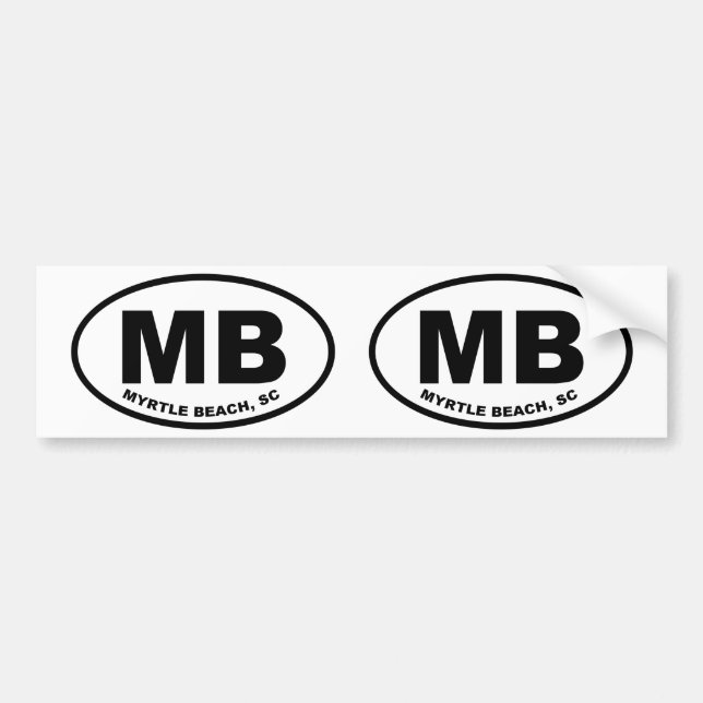 Myrtle Beach MB Bumper Sticker (Front)
