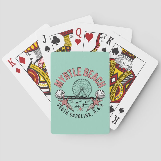 Myrtle Beach Retro Vignette  Playing Cards (Back)