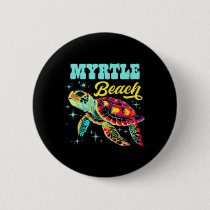 Myrtle Beach Sc Artistic Sea Turtle Retro 6 Cm Round Badge