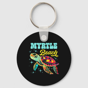 Myrtle Beach Sc Artistic Sea Turtle Retro Key Ring
