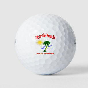 Myrtle Beach SC Palm Tree Water Design Golf Balls