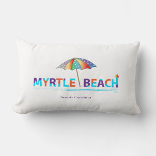 Myrtle Beach, SC with Umbrella Graphic Lumbar Cushion