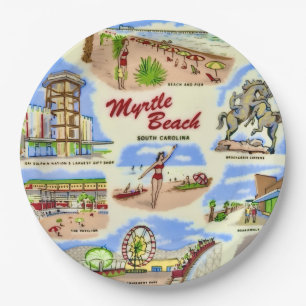 Myrtle Beach Sites Paper Plate