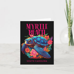 Myrtle Beach South Carolina Floral Beach Turtle So Card