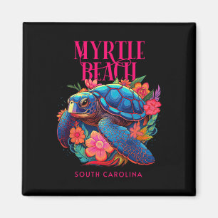 Myrtle Beach South Carolina Floral Beach Turtle So Magnet