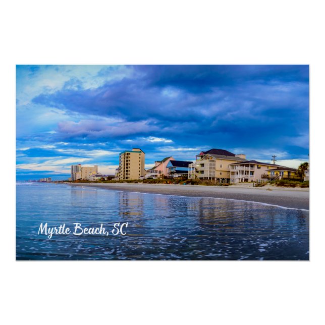 Myrtle Beach, South Carolina Ocean Beach View  Poster (Front)