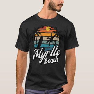 Myrtle Beach South Carolina Palm Tree Surf 70's Re T-Shirt