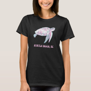 Myrtle Beach South Carolina Pink and Blue Sea Turt T-Shirt