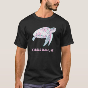 Myrtle Beach South Carolina Pink and Blue Sea Turt T-Shirt