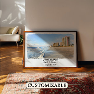 Myrtle Beach South Carolina Poster, Watercolor Poster