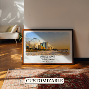 Myrtle Beach South Carolina Poster, Watercolor Poster