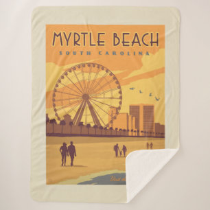 Myrtle Beach   South Carolina Sherpa Blanket