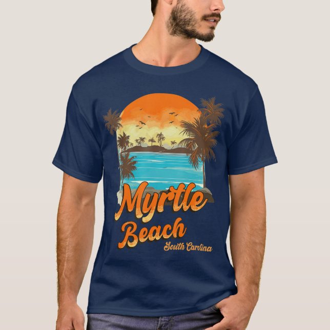 Myrtle Beach South Carolina Summer Vacation Palm T-Shirt (Front)
