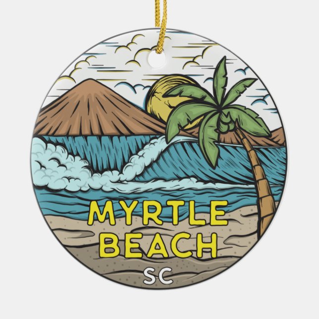 Myrtle Beach South Carolina Vintage Ceramic Ornament (Front)