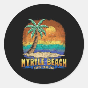 Myrtle Beach South Carolina Vintage Distressed Sou Classic Round Sticker