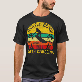 Myrtle Beach South olina Surfing Summer Vacation V T-Shirt