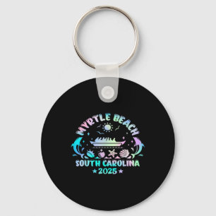 Myrtle Beach Summer Surf Dive Tie Dye Family Vacat Key Ring