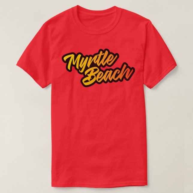 Myrtle Beach Sunset Script T-Shirt (Design Front)