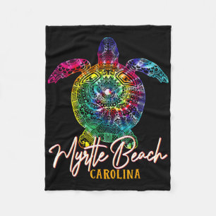 Myrtle Beach Tie Dye Sea Turtle Carolina Family Va Fleece Blanket