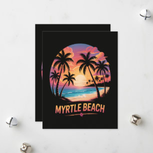 Myrtle Beach Vacation Surfer Holiday Card