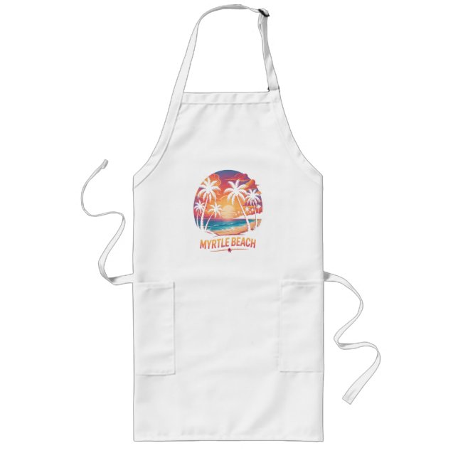 Myrtle Beach Vacation Surfer  Long Apron (Front)