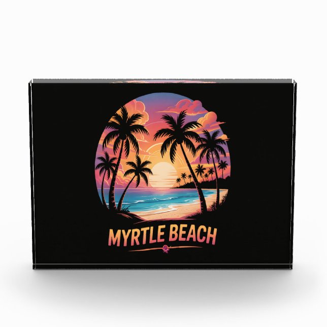 Myrtle Beach Vacation Surfer  Photo Block (Front)