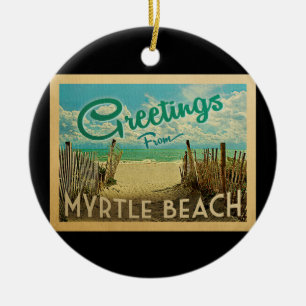 Myrtle Beach Vintage Travel Ceramic Ornament