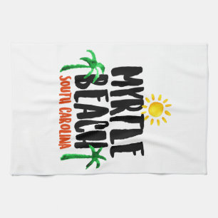 Myrtle Beach Watercolor Tea Towel