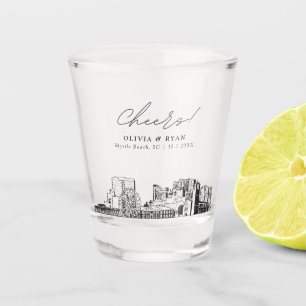 Myrtle Beach Wedding Favour Cheers Shot Glass